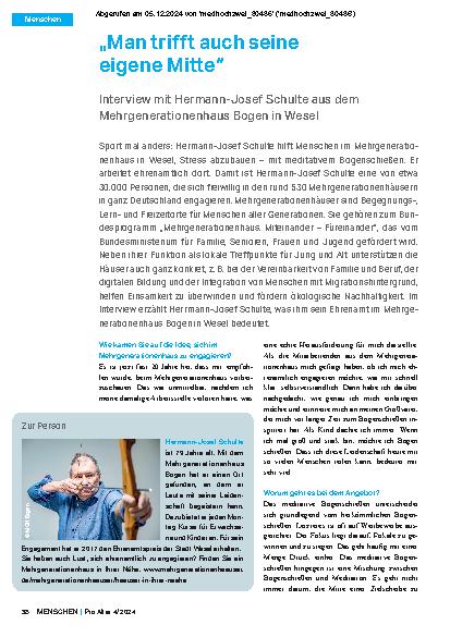 Vorschauseite 1: "Man trifft auch seine eigene Mitte"