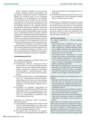Vorschauseite 6: BETA-MeH als berufsorientierte, klinischbetriebliche Intervention: Ein Kommentar zur Erreichbarkeit von Betroffenen mit klinisch gering ausgeprägten Leistungsdefiziten