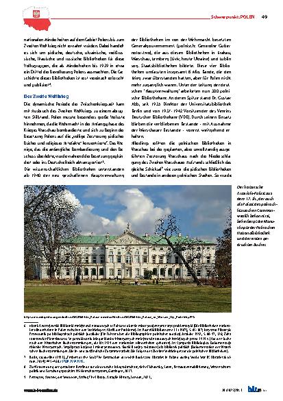 Vorschauseite 3: Die Geschichte Polens spiegelt sich im Schicksal seiner Bibliotheken