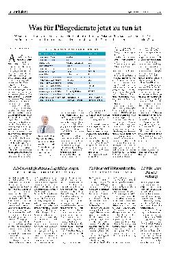Vorschauseite 1: Was für Pflegedienste jetzt zu tun ist.