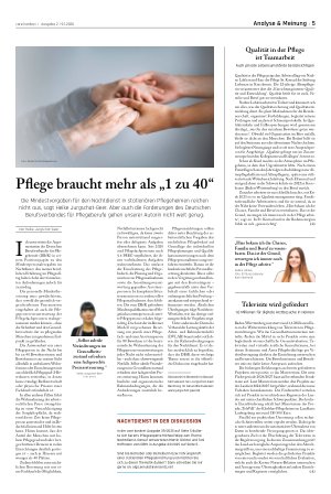 Vorschauseite 1: Pflege braucht mehr als „1 zu 40“