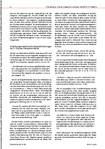 Vorschauseite 4: Das Erleben der Führungsrolle in der Corona-Pandemie in hessischen Allgemeinkrankenhäusern