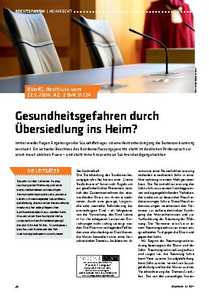 Vorschauseite 1: Gesundheitsgefahren durch Übersiedlung ins Heim?