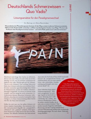 Vorschauseite 1: Deutschlands Schmerzwissen - Quo Vadis? Lösungsansätze für den Paradigmenwechsel