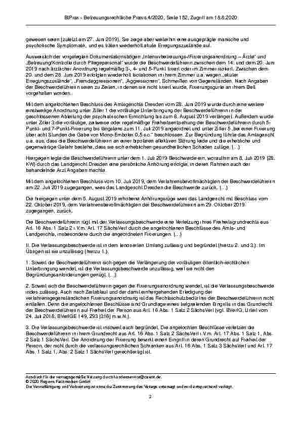 Vorschauseite 2: Zur Fixierungsanordnung Art. 16 Abs. 1 Satz 2 SächsVerf i.V.m. Art. 17 SächsVerf.