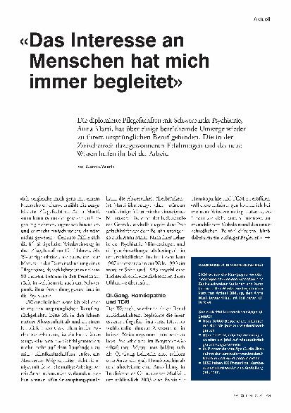 Vorschauseite 1: "Das Interesse an Menschen hat mich immer begleitet."