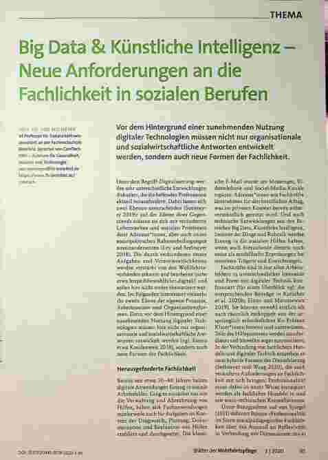 Vorschauseite 1: Big Data & Künstliche Intelligenz - Neue Anforderungen an die Fachlichkeit in sozialen Berufen