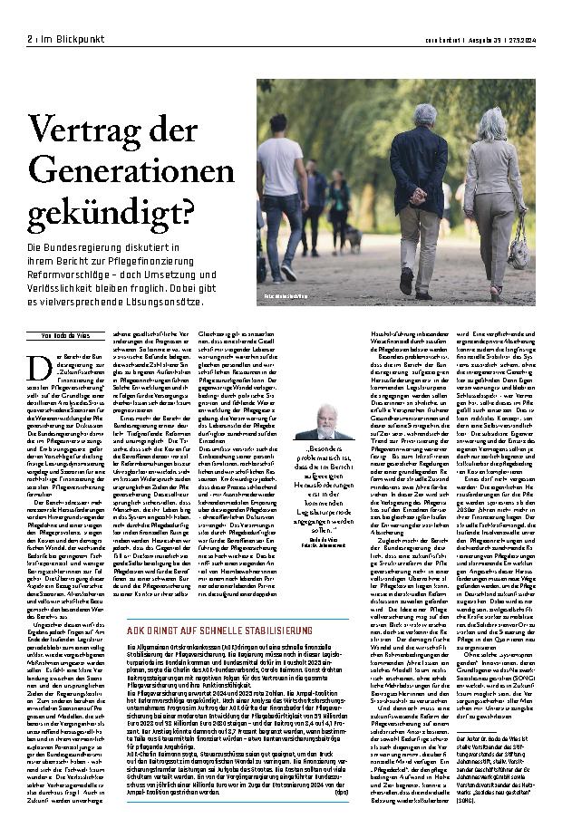 Vorschauseite 1: Vertrag der Generationen gekündigt?