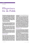 Vorschauseite 1: Pflegewissen für die Politik