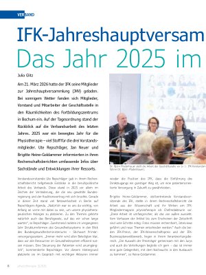 Vorschauseite 1: IFK-Jahreshauptversammlung. Das Jahr 2025 im Blick