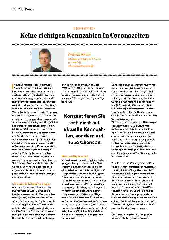 Vorschauseite 1: Keine richtigen Kennzahlen in Coronazeiten.