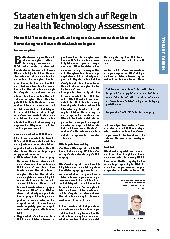 Vorschauseite 1: Staaten einigen sich auf Regeln zum Health Technology Assessment