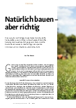 Vorschauseite 1: Natürlich bauen – aber richtig