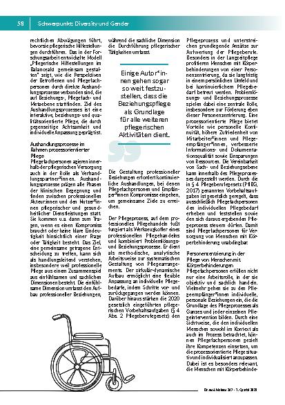 Vorschauseite 3: Die professionelle Pflege von Menschen mit Körperbehinderung. Impulsgeberin für Diversität in der Pflegepraxis
