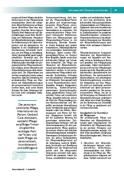 Vorschauseite 4: Die professionelle Pflege von Menschen mit Körperbehinderung. Impulsgeberin für Diversität in der Pflegepraxis