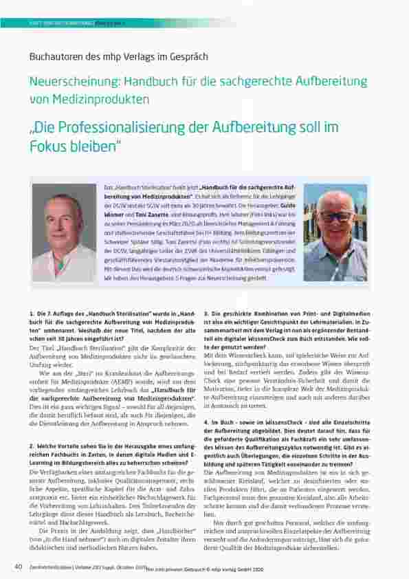 Vorschauseite 1: Die Professionalisierung der Aufbereitung soll im Fokus bleiben.
