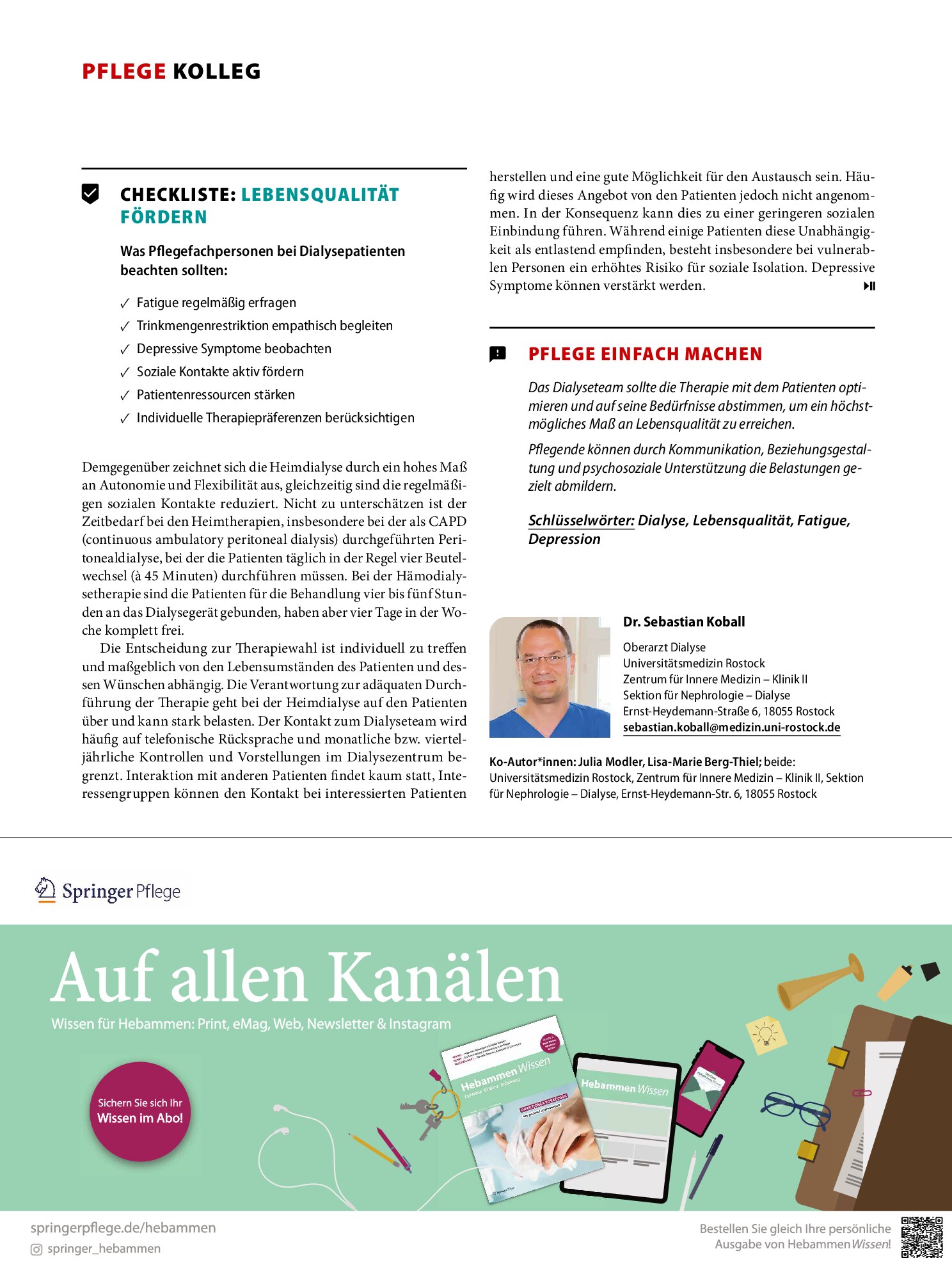 Vorschauseite 3: Niereninsuffizienz: Ein Leben im Ausnahmezustand