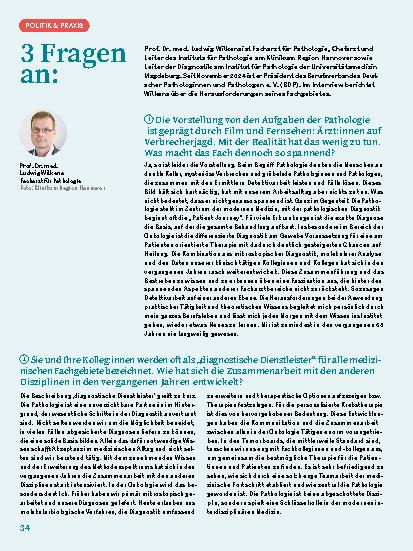 Vorschauseite 1: 3 Fragen an: Prof. Dr. med. Ludwig Wilkens