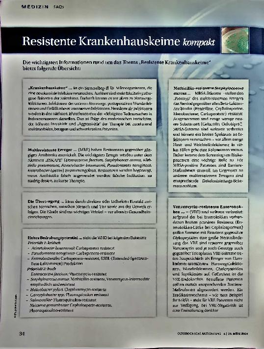Vorschauseite 1: Resistente Krankenhauskeime kompakt