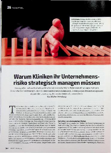 Vorschauseite 1: Warum Kliniken ihr Unternehmensrisiko strategisch managen müssen