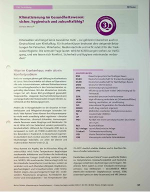 Vorschauseite 1: Klimatisierung im Gesundheitswesen: sicher, hygienisch und zukunftsfähig?