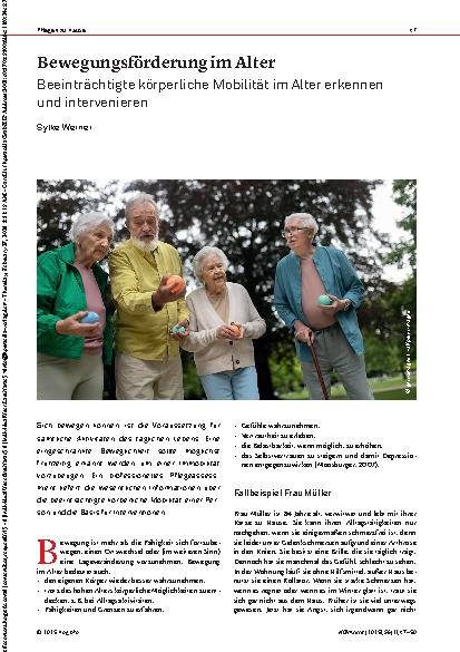 Vorschauseite 1: Bewegungsförderung im Alter Beeinträchtigte körperliche Mobilität im Alter erkennen und intervenieren