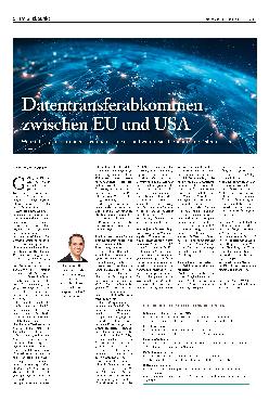 Vorschauseite 1: Datentransferabkommen zwischen EU und USA