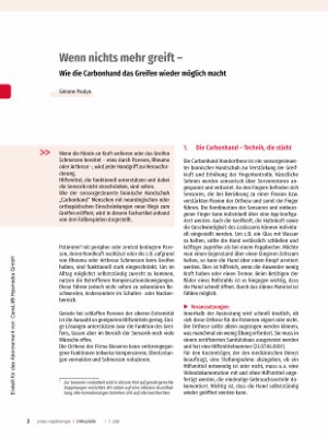 Vorschauseite 1: Wenn nichts mehr greift - Wie die Carbonhand das Greifen wieder möglich mach