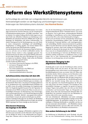 Vorschauseite 1: Reform des Werkstättensystems