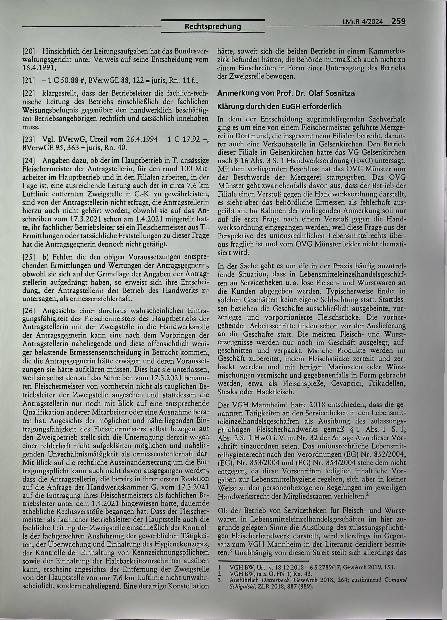 Vorschauseite 3: Handwerksrechtliche Anforderungen an das Betreiben einer Fleischtheke
