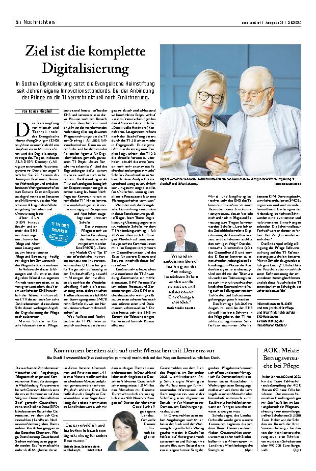 Vorschauseite 1: Ziel ist die komplette Digitalisierung.