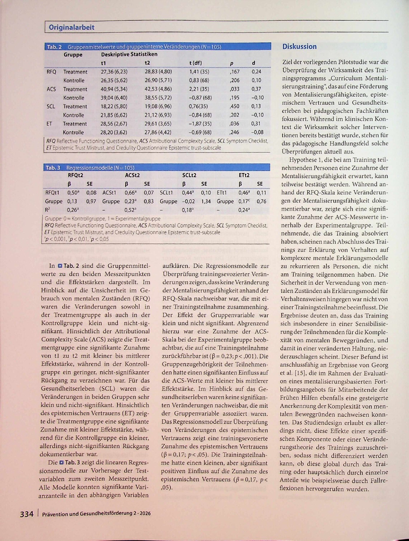 Vorschauseite 6: Wirksamkeit eines mentalisierungsbasierten Trainings für Lehrkräfte und pädagogische Fachkräfte – Ergebnisse einer Pilotstudie