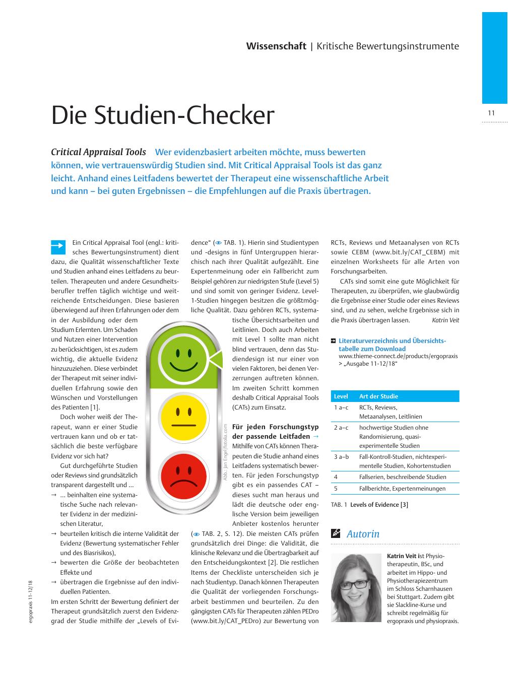 Vorschauseite 1: Die Studien-Checker ? Critical Appraisal Tools