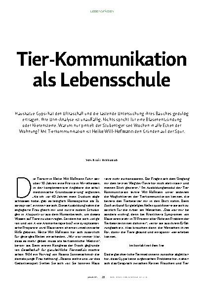 Vorschauseite 1: Tierkommunikation als Lebensschule