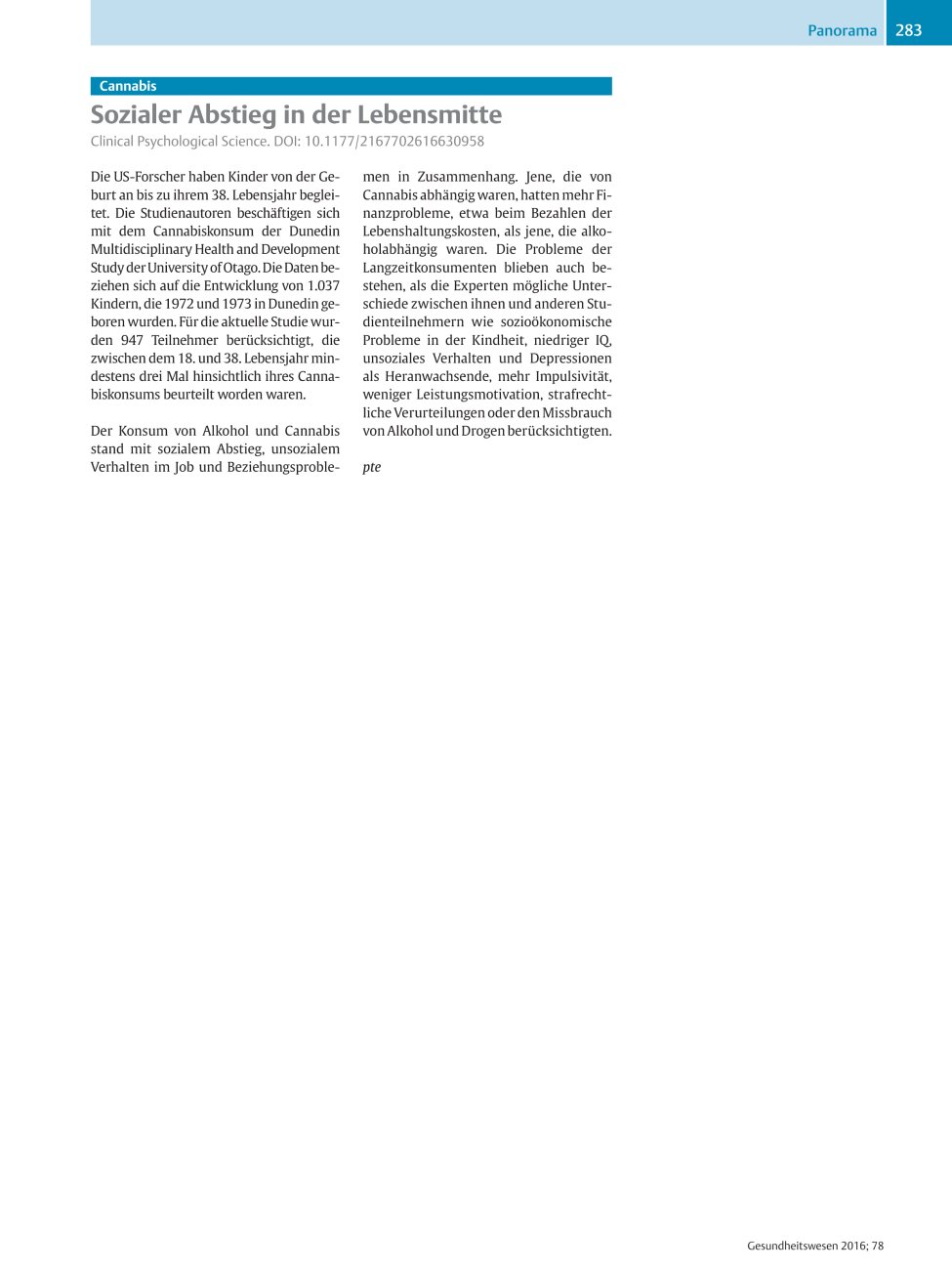Vorschauseite 1: Sozialer Abstieg in der Lebensmitte