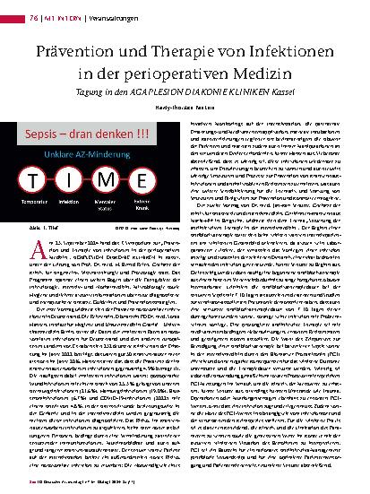 Vorschauseite 1: Prävention und Therapie von Infektionen in der perioperativen Medizin