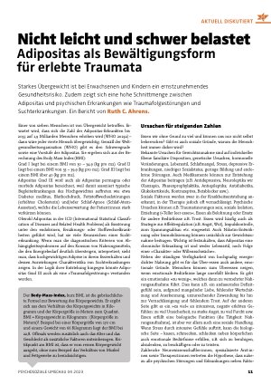 Vorschauseite 1: Nicht leicht und schwer belastet Adipositas als Bewältigungsform für erlebte Traumata