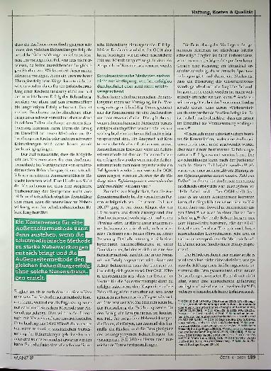 Vorschauseite 5: Kostenersatz bei Außenseitermethoden