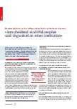 Vorschauseite 1: "Entscheidend sind Philosophie und Organisation einer Institution."