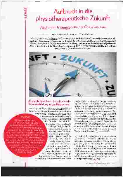 Vorschauseite 1: Aufbruch in die physiotherapeutische Zukunft. Berufsund bildungspolitischer Casus knacksus