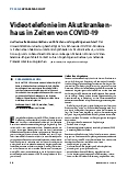 Vorschauseite 1: Videotelefonie im Akutkrankenhaus in Zeiten von COVID-19