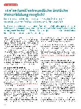 Vorschauseite 1: Ist eine familienfreundliche ärztliche Weiterbildung möglich?