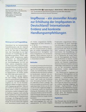Vorschauseite 1: Impfbusse - ein sinnvoller Ansatz zur Erhöhung der Impfquoten in Deutschland? Internationale Evidenz und konkrete Handlungsempfehlungen