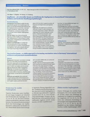 Vorschauseite 3: Impfbusse - ein sinnvoller Ansatz zur Erhöhung der Impfquoten in Deutschland? Internationale Evidenz und konkrete Handlungsempfehlungen