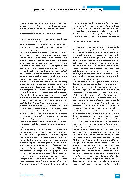 Vorschauseite 2: Zwischen den Stühlen: Interessenkonflikte im Case Management