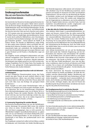 Vorschauseite 1: Ernährungstransformation Was wir vom finnischen Health in all Policies- Ansatz lernen können