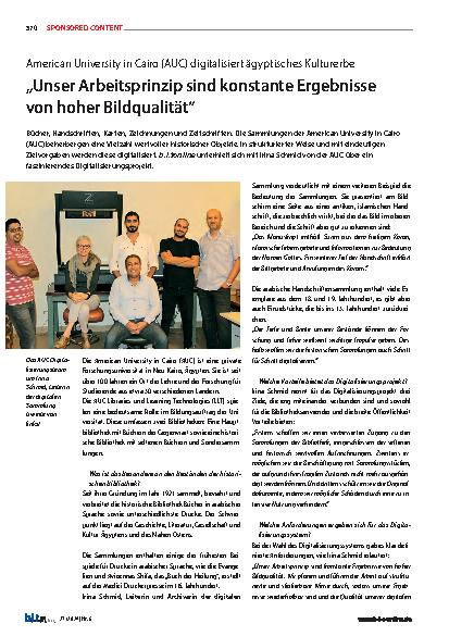 Vorschauseite 1: „Unser Arbeitsprinzip sind konstante Ergebnisse von hoher Bildqualität.“