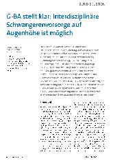 Vorschauseite 1: G-BA stellt klar: Interdisziplinäre Schwangerenvorsorge auf Augenhöhe ist möglich