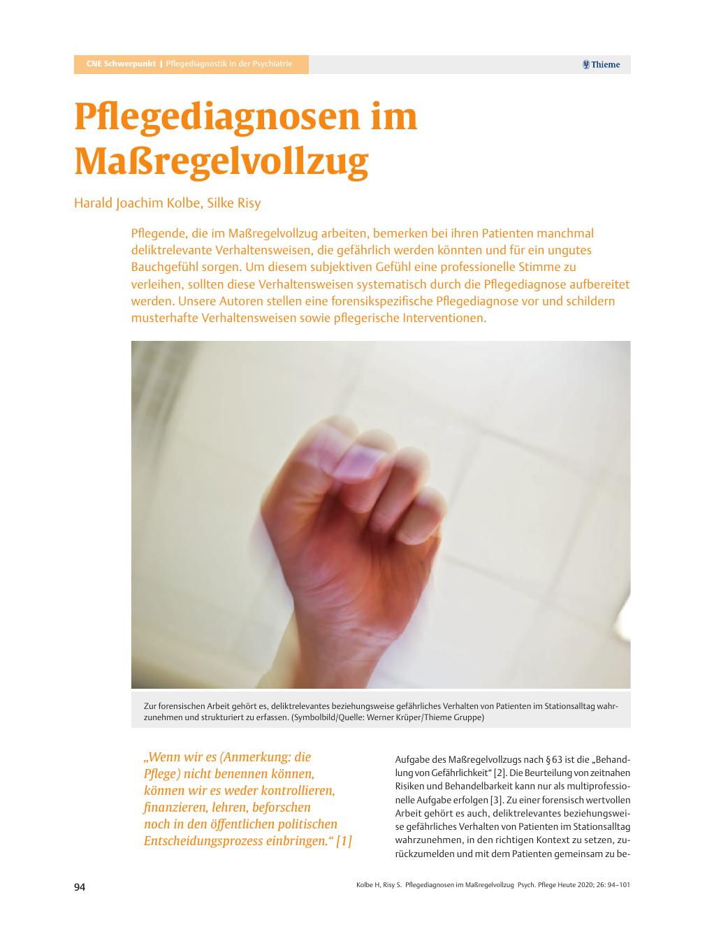 Vorschauseite 1: Pflegediagnosen im Maßregelvollzug