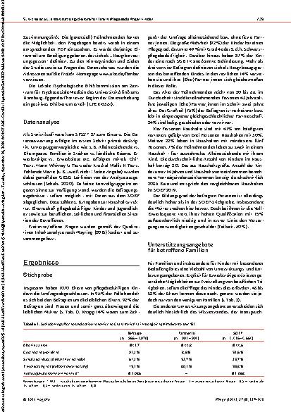 Vorschauseite 3: Inanspruchnahme von Unterstützungsund Entlastungsdiensten für Eltern pflegebedürftiger Kinder